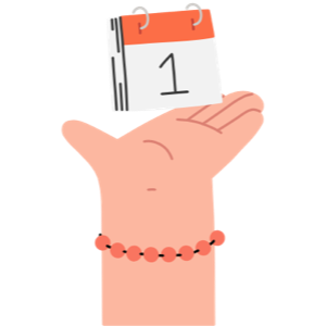 Illustration of a hand holding up a calendar