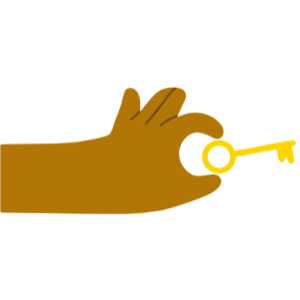 Illustration of a hand pinching a key